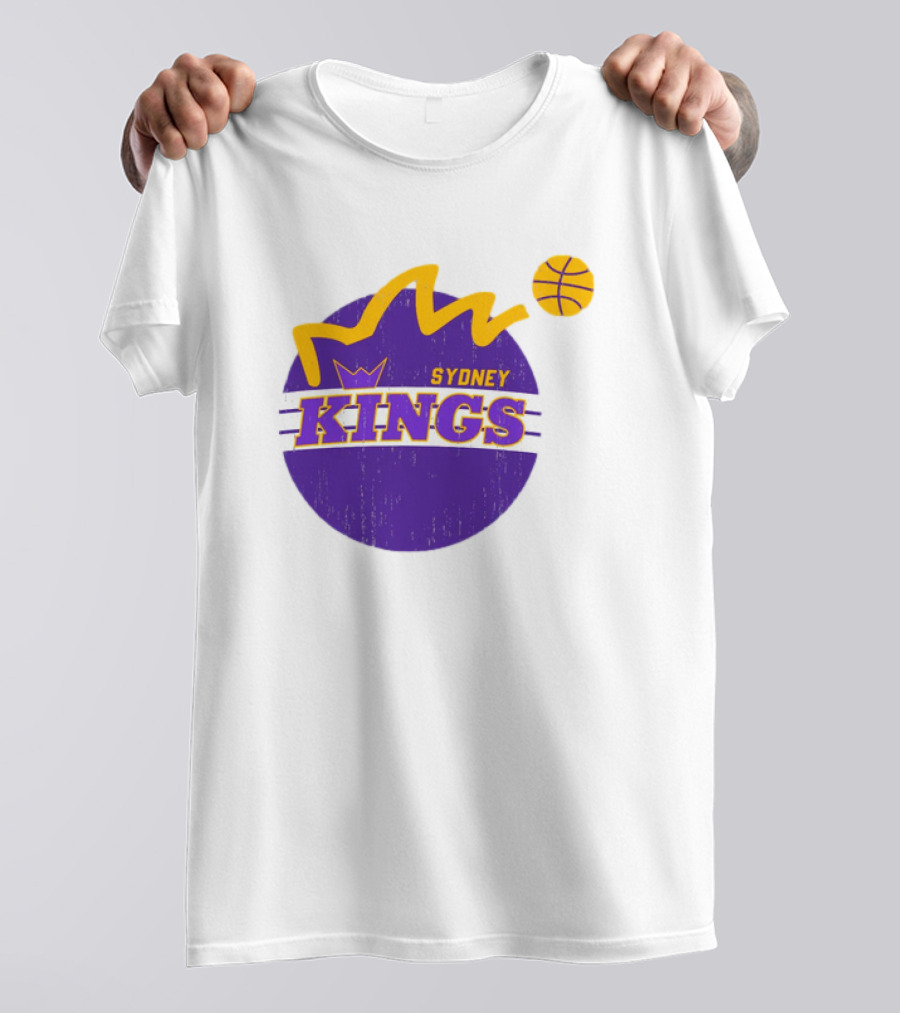 NBL Store Sydney Kings 22-23 Heritage Purple Basketball Logo Crown T-Shirt