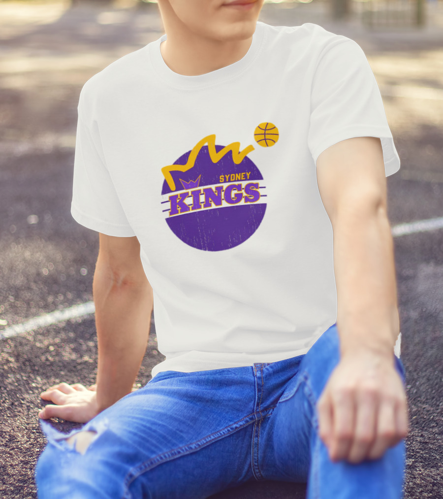 NBL Store Sydney Kings 22-23 Heritage Purple Basketball Logo Crown T-Shirt