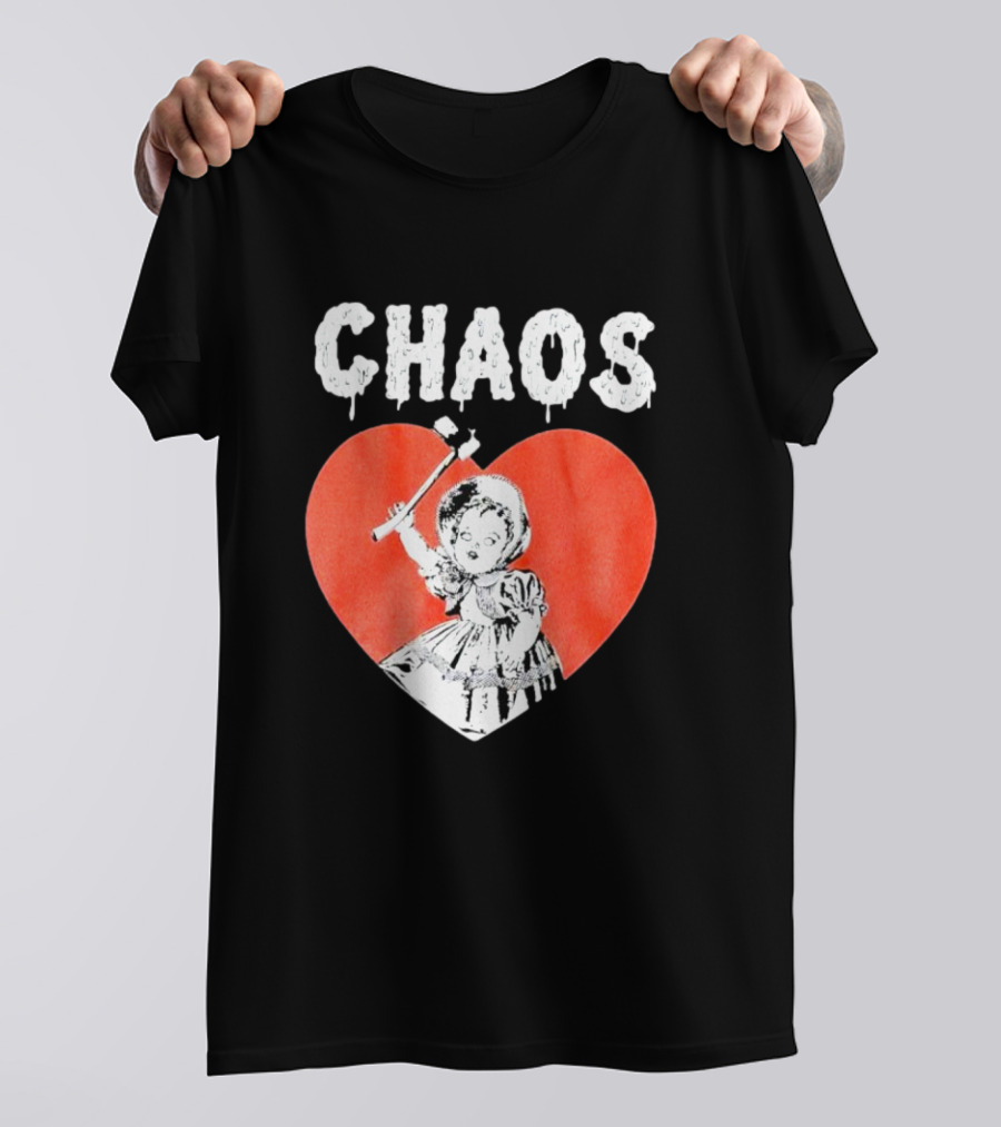 Chaos Heart With Girl Holding Bat T-Shirt