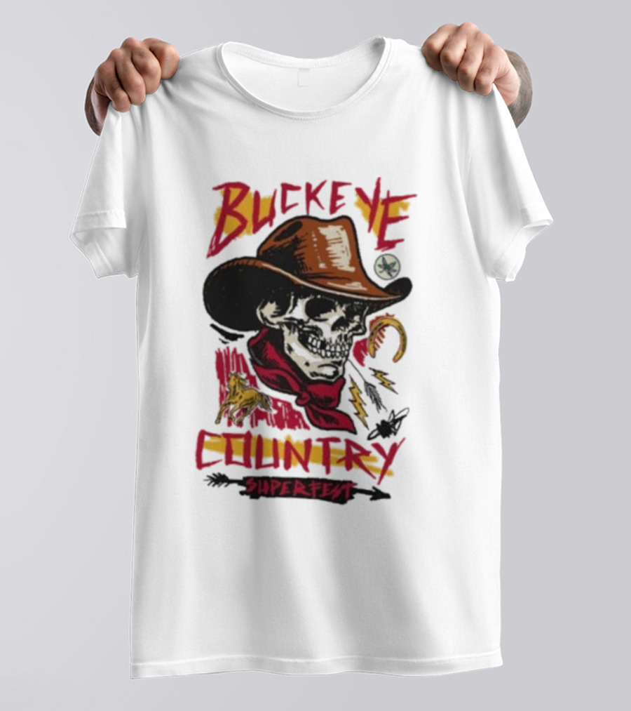 Ian Williams Buckeye Country Superfest Skull Cowboy T-Shirt