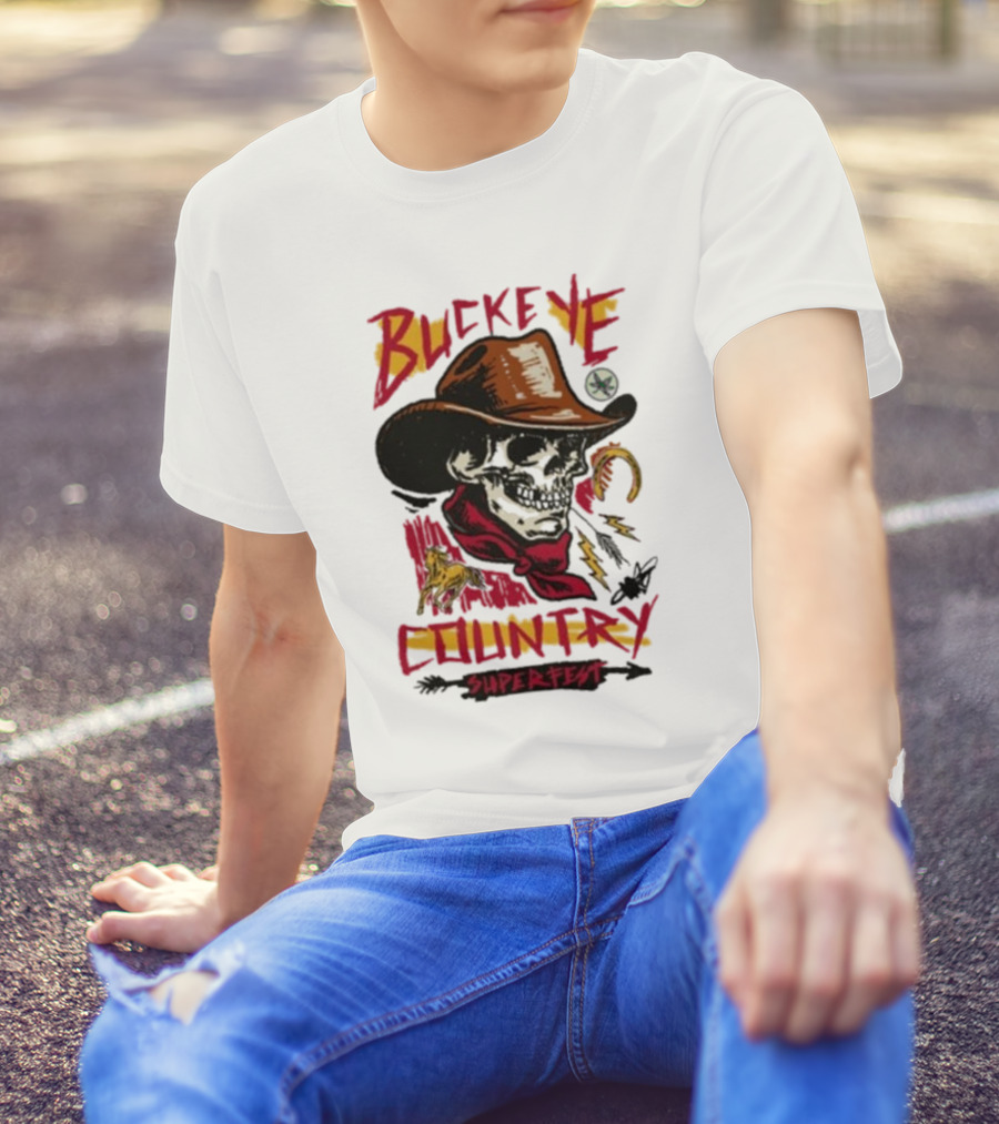 Ian Williams Buckeye Country Superfest Skull Cowboy T-Shirt