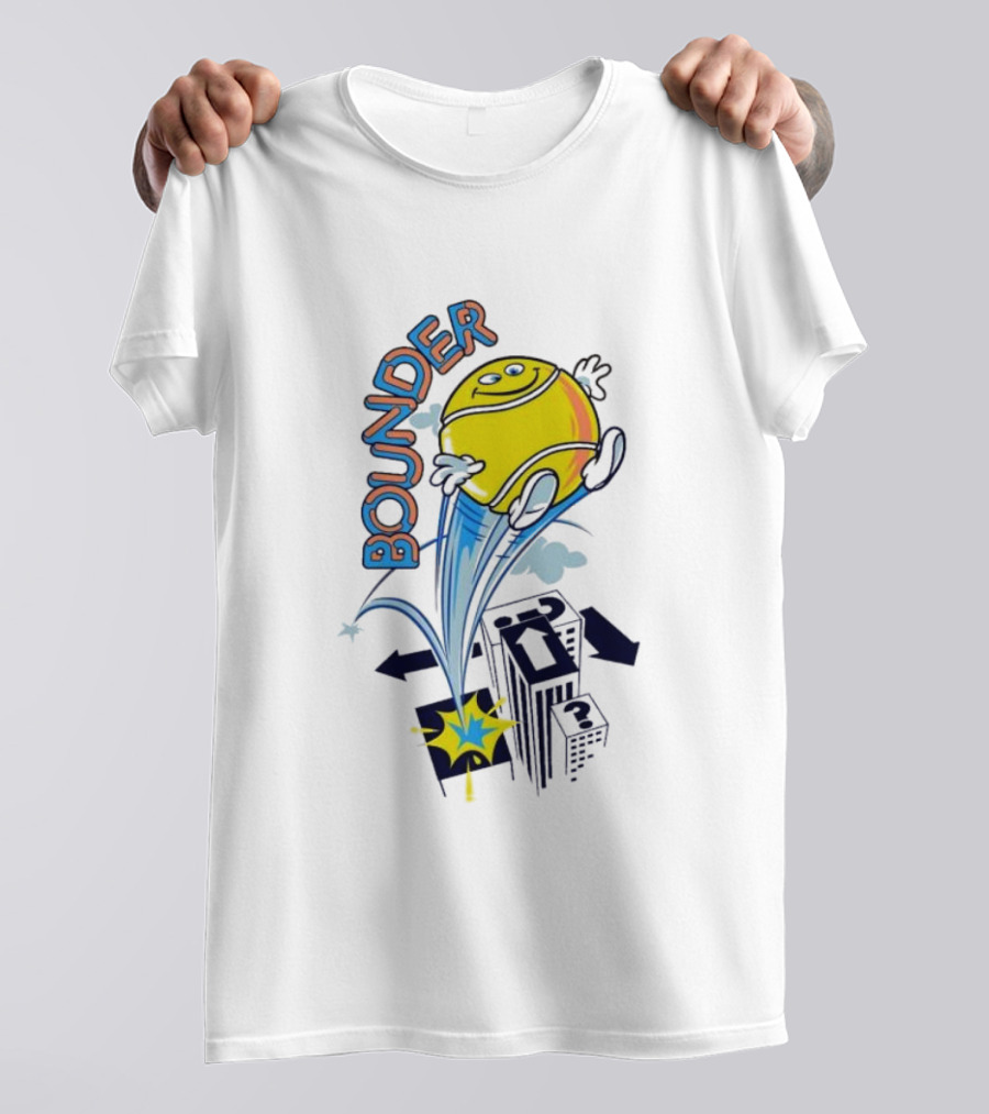 BOUNDING YELLOW CHARACTER ROOFTOP ADVENTURE T-Shirt