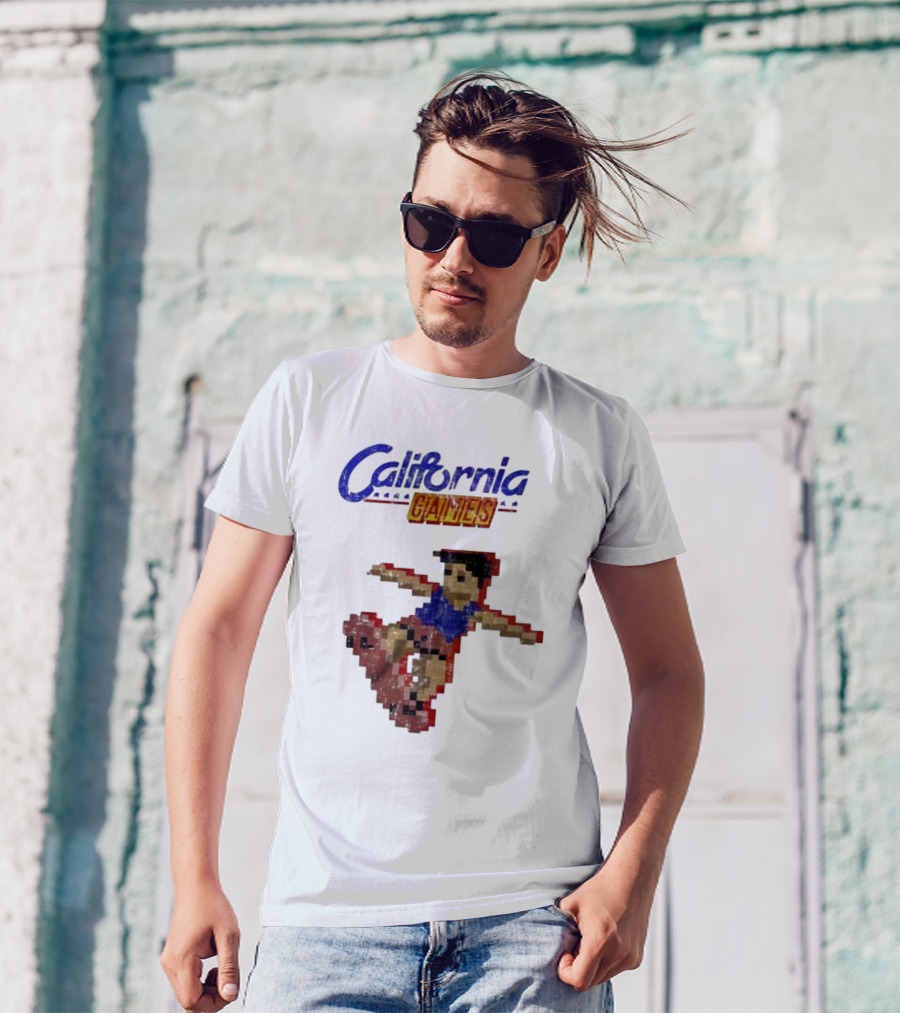 California Games Pixelated Skateboarding Retro Gaming T-Shirt