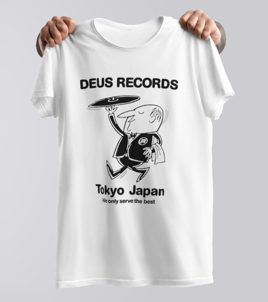 Deus Records Tokyo Japan We Only Serve The Best Vinyl Character T-Shirt