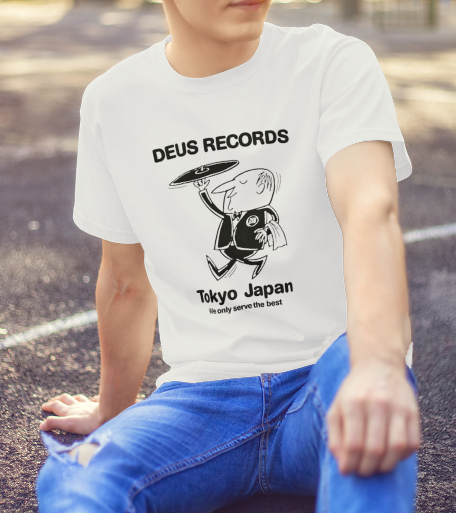 Deus Records Tokyo Japan We Only Serve The Best Vinyl Character T-Shirt