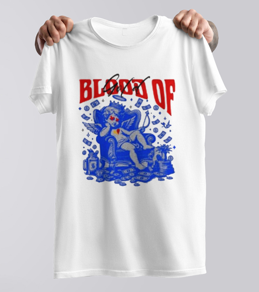 Blood Of Gold Angel On Throne Surrounded By Money T-Shirt