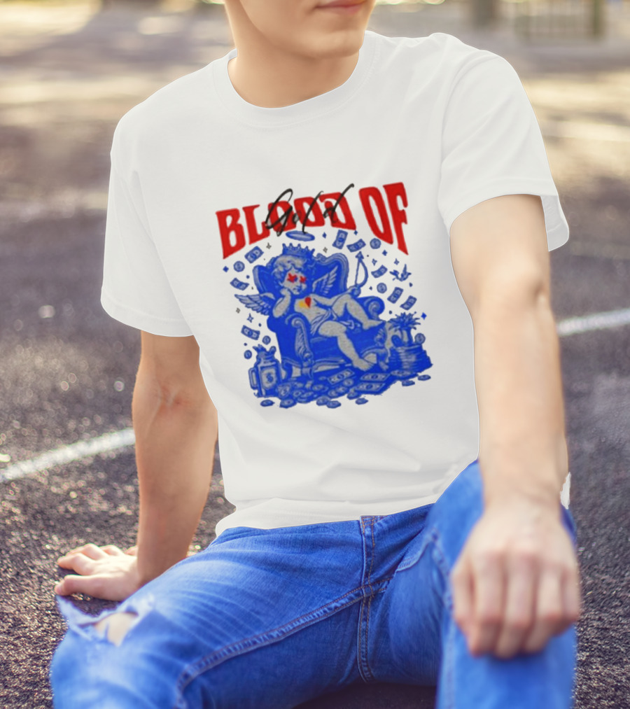 Blood Of Gold Angel On Throne Surrounded By Money T-Shirt