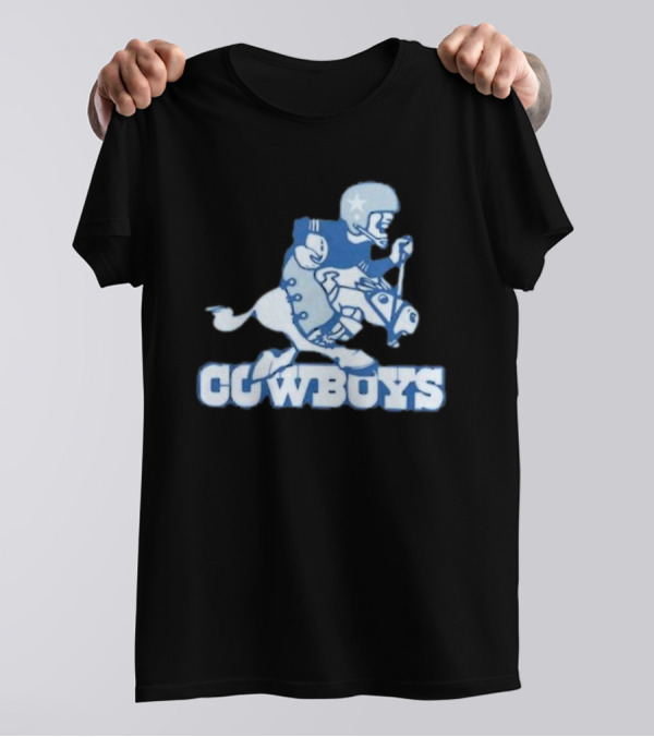Dallas Cowboys Vintage Cowboy Riding Football Horse Logo 1966 T-Shirt