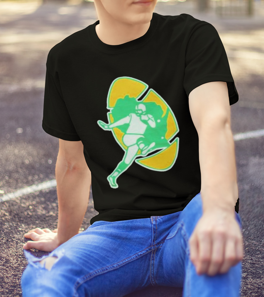 Green Bay Packers Alt Logo 1956 Retro Football Player Emblem T-Shirt