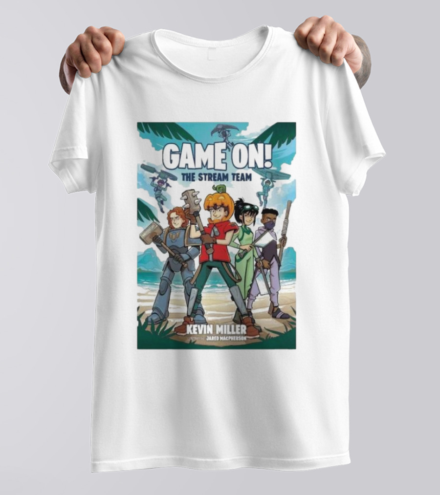 GAME ON THE STREAM TEAM KEVIN MILLER JARED MACPHERSON CHARACTERS PALM TREES ADVENTURE T-Shirt
