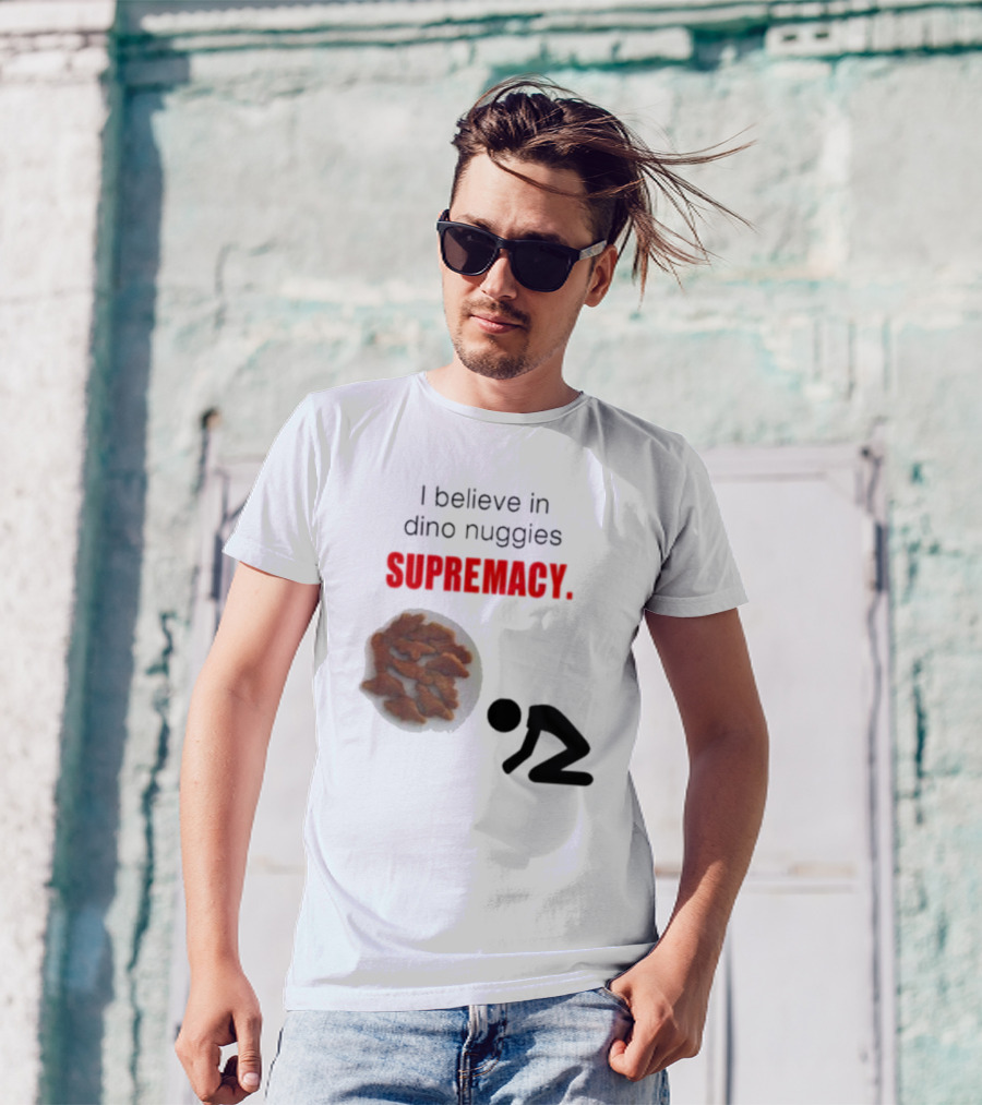 I Believe In Dino Nuggies Supremacy Iconic Silhouette Kneeling T-Shirt