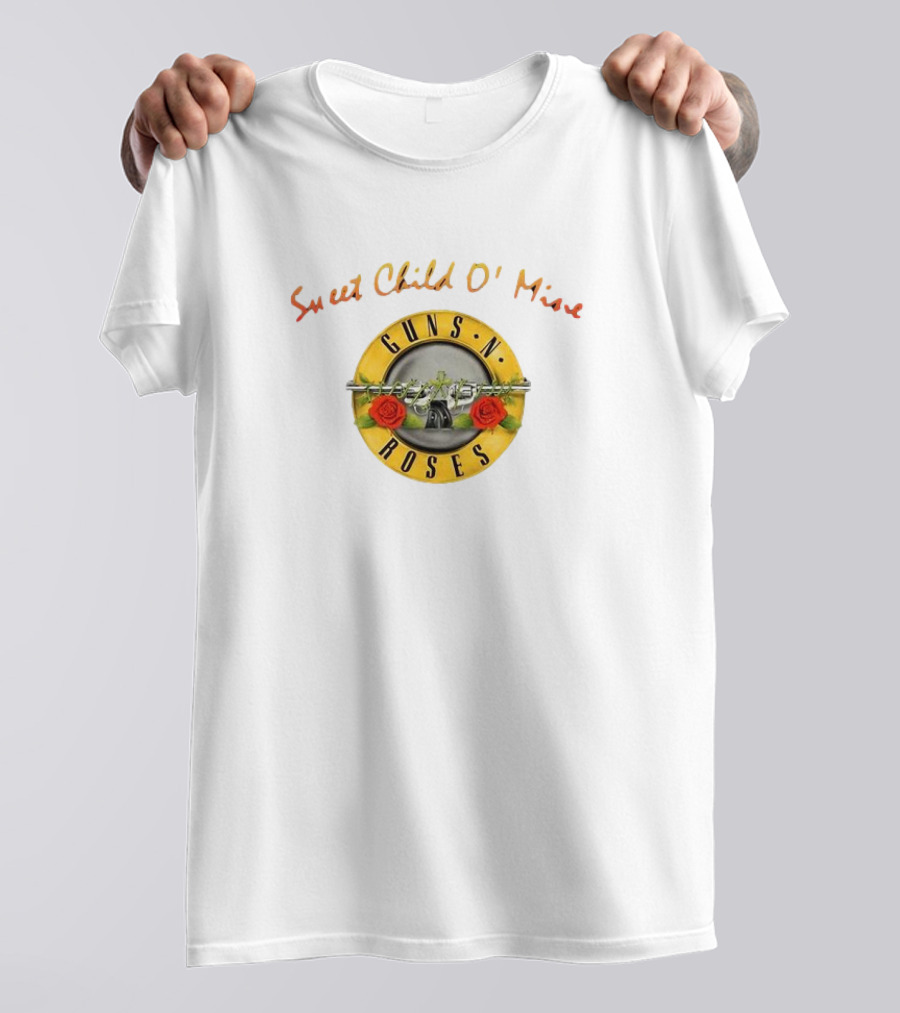 Guns N' Roses Sweet Child O' Mine Circle Logo With Roses And Guns T-Shirt