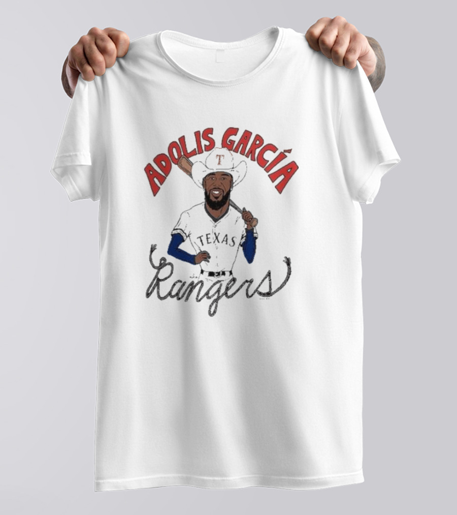 Adolis García Texas Rangers Cowboy Caricature Player T-Shirt