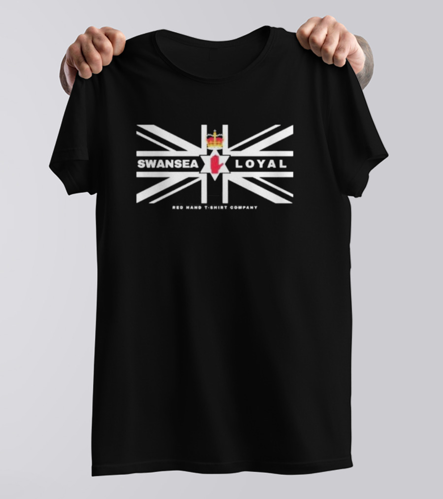 Swansea Loyal Red Hand UK Flag Crown Emblem T-Shirt