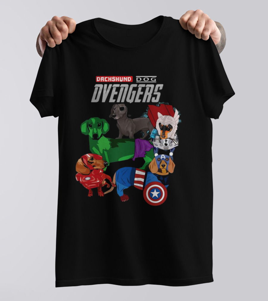 Dachshund Dog Dvengers Marvel-Inspired Hero Dogs T-Shirt