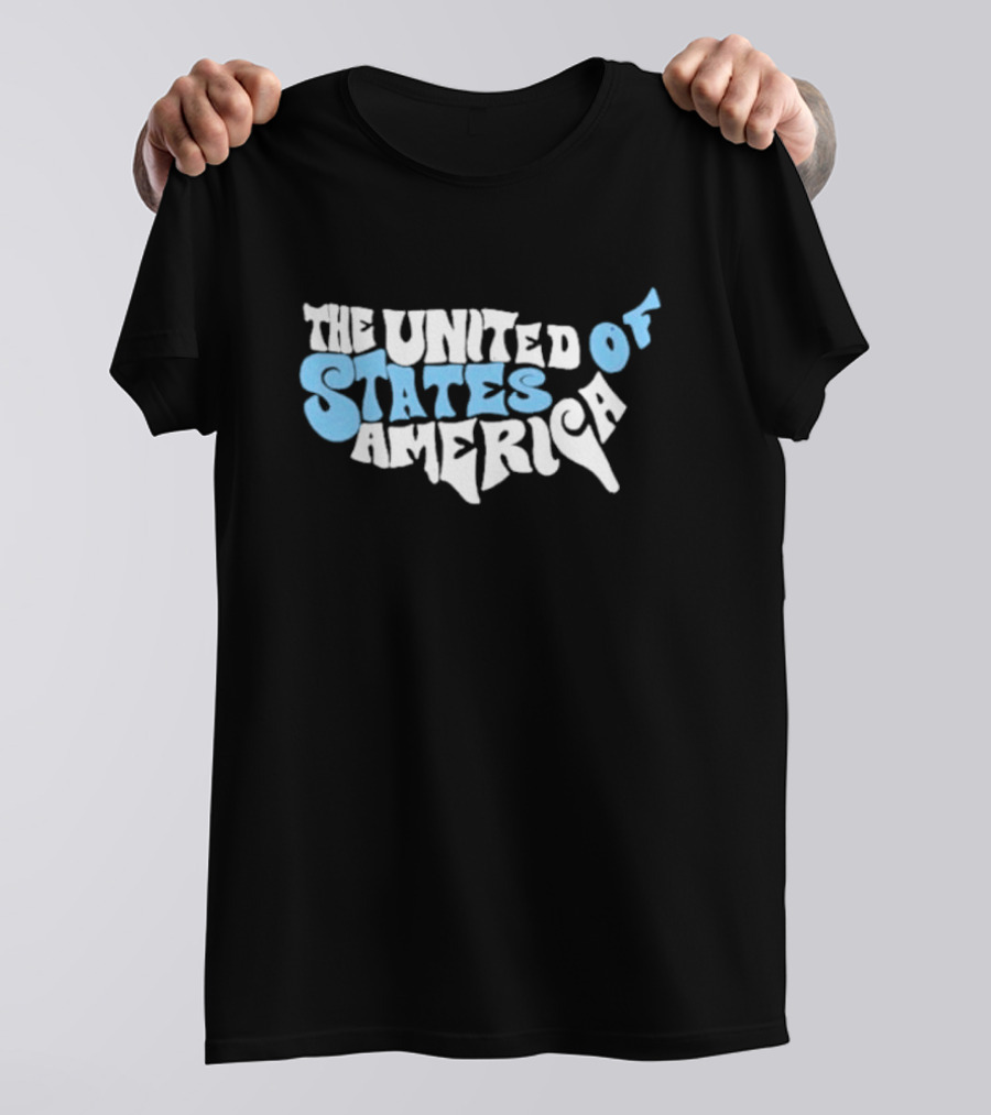 The United States Of America Vintage Map Design Typography T-Shirt