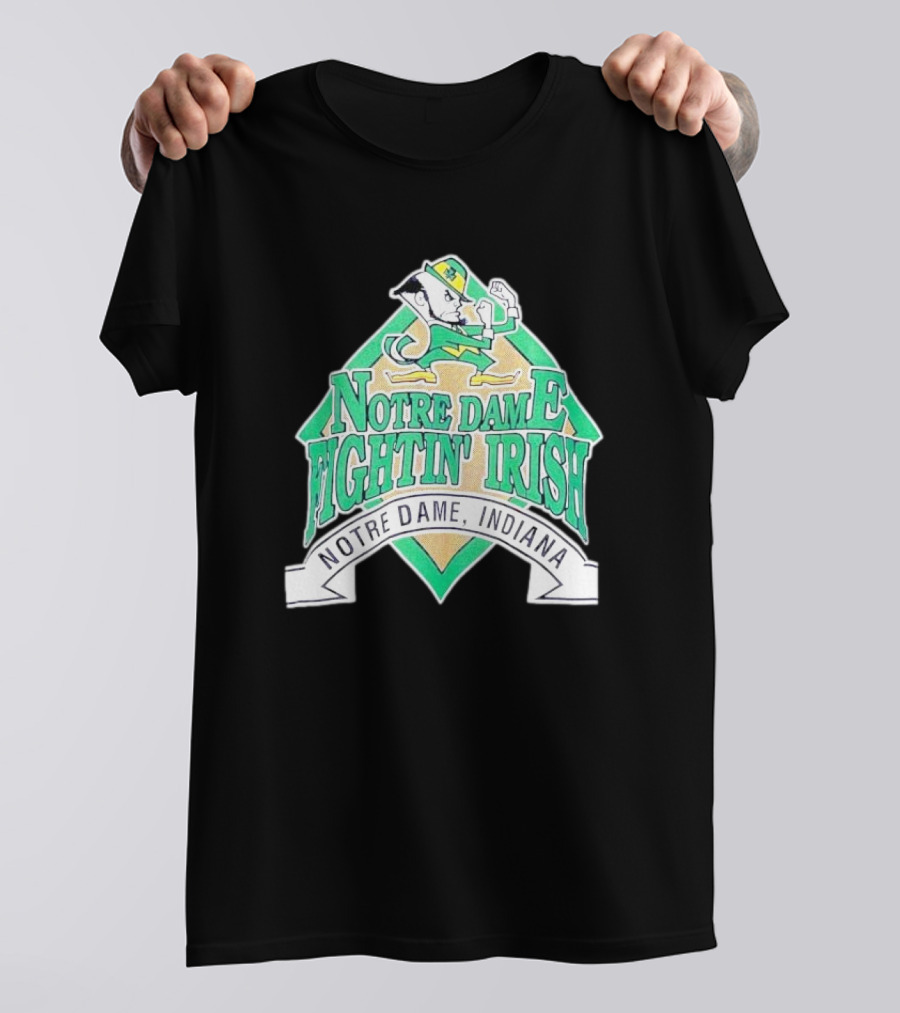 Notre Dame Fightin Irish Notre Dame Indiana Logo With Leprechaun T-Shirt