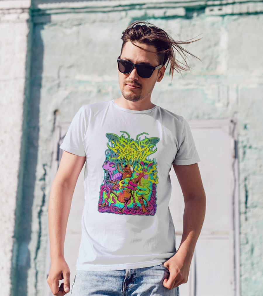 Signs Of The Swarm A Swarm’s Life Neon Psychedelic Insect Adventure T-Shirt