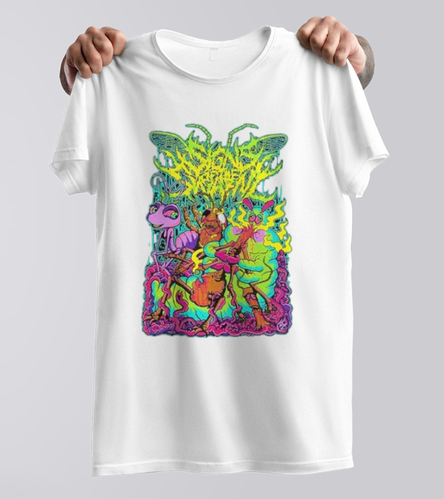 Signs Of The Swarm A Swarm’s Life Neon Psychedelic Insect Adventure T-Shirt