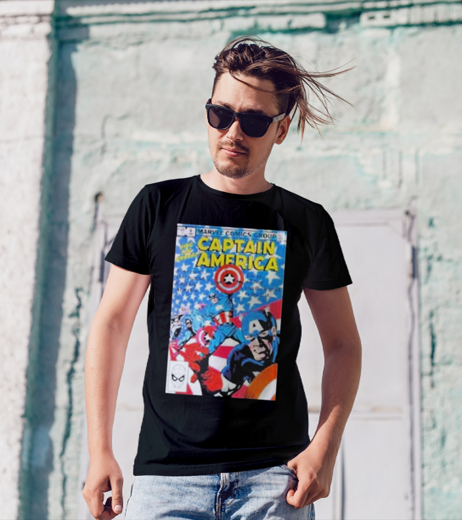 MARVEL COMICS GROUP CAPTAIN AMERICA VINTAGE COVER ROCKOFFTRADE MERCH T-Shirt