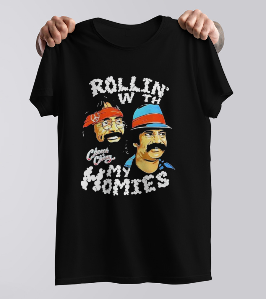 Rollin With My Homies Cheech Chong Retro Comedy Duo Iconic Look T-Shirt