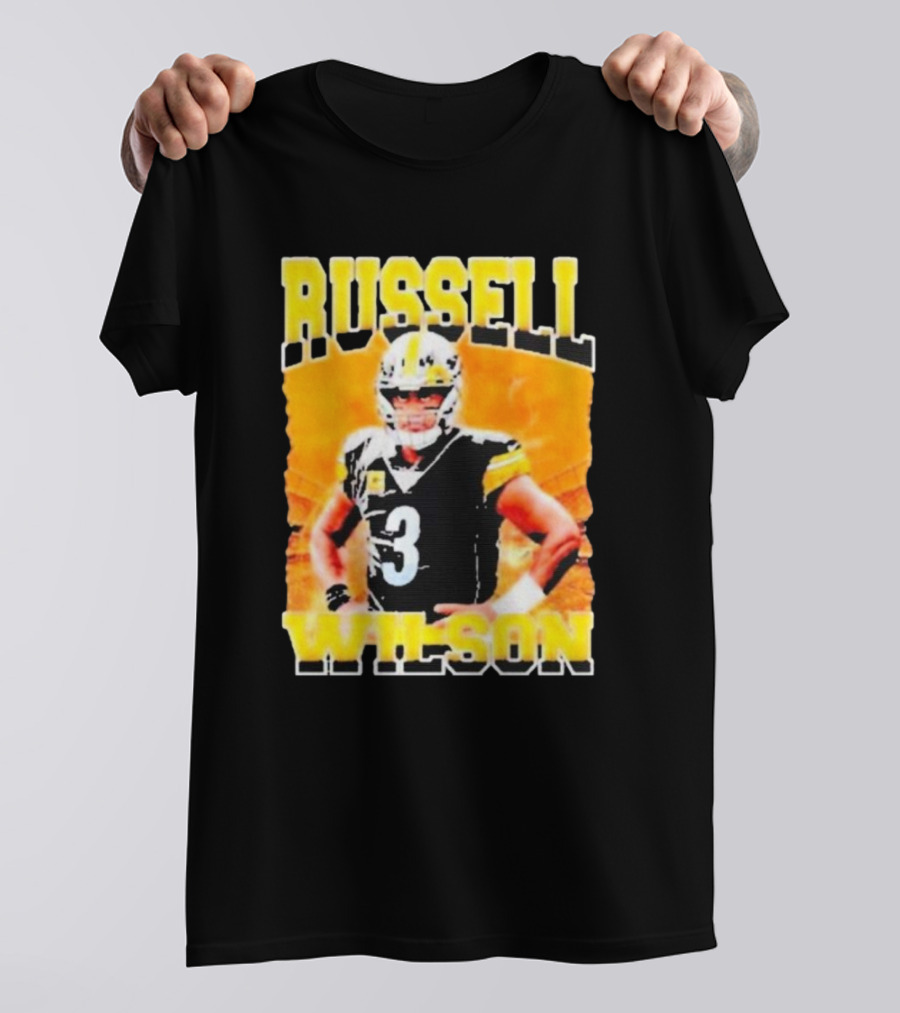 Russell Wilson Vintage Steelers Colors T-Shirt