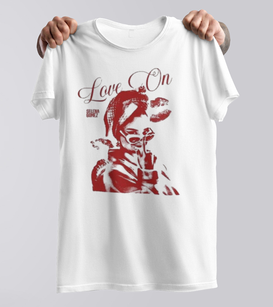 Selenagomez Love On Red Lips And Figure T-Shirt