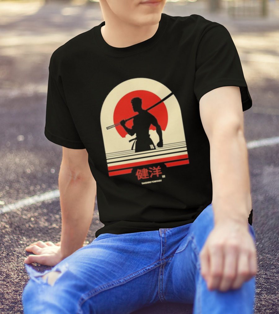 TAKEHIRO TOMIYASU 18 Retro Japanese Samurai T-Shirt