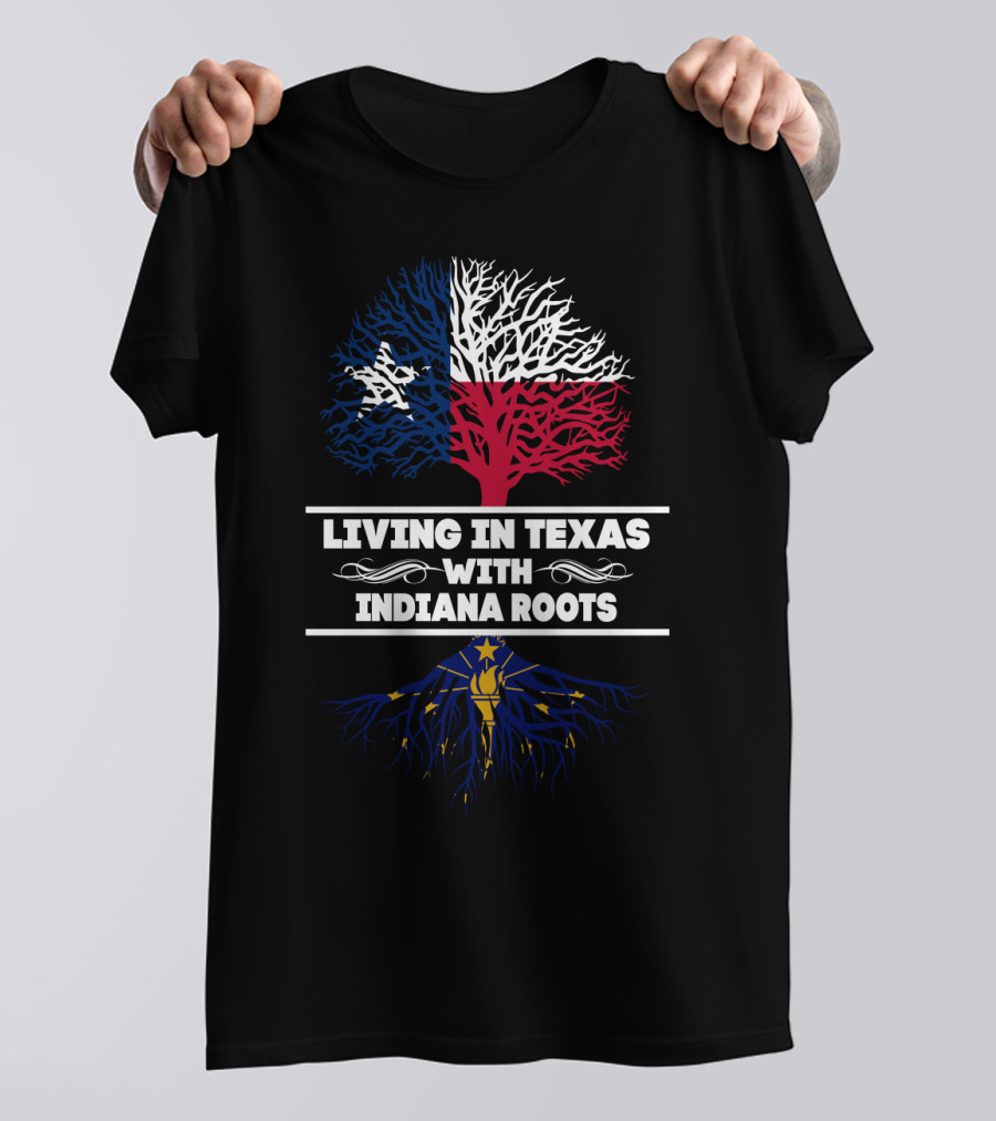 Texas Pride Tree With Indiana Heritage Roots T-Shirt