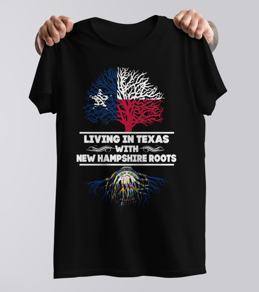 Texas Heritage Meets New Hampshire Ancestry With Flag-Inspired Roots And Lone Star Symbolism T-Shirt