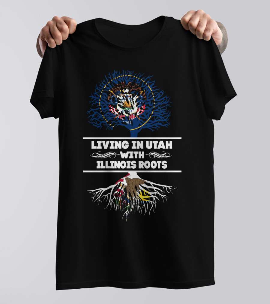 Utah State Seal Living Identified By Illinois State Symbolic Roots T-Shirt