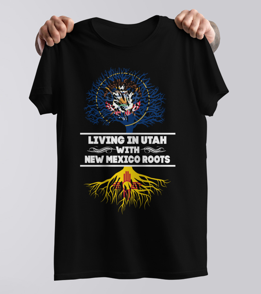 Utah With New Mexico Roots Tree Featuring State Seals And Symbolм T-Shirt