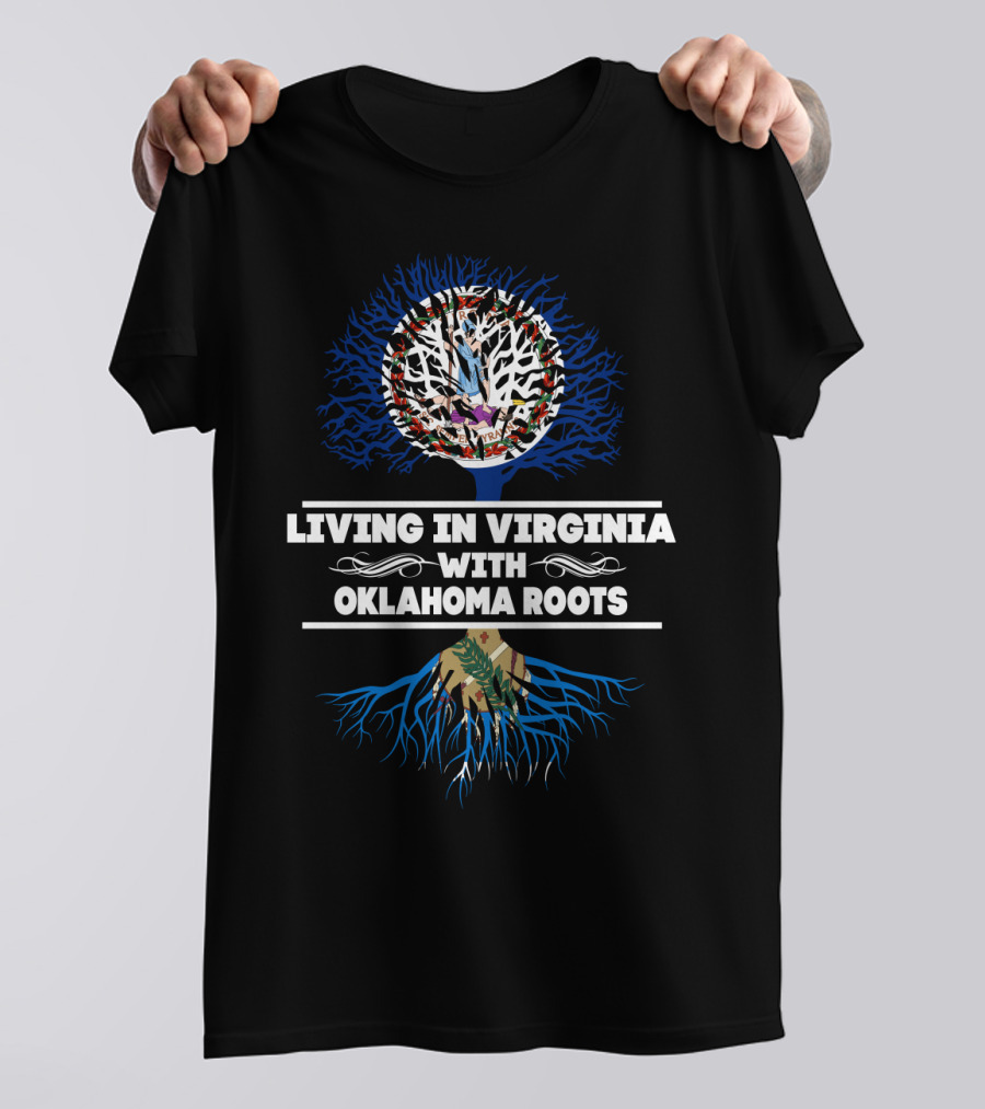 Living In Virginia With Proud Oklahoma Roots And State Symbols Tree T-Shirt