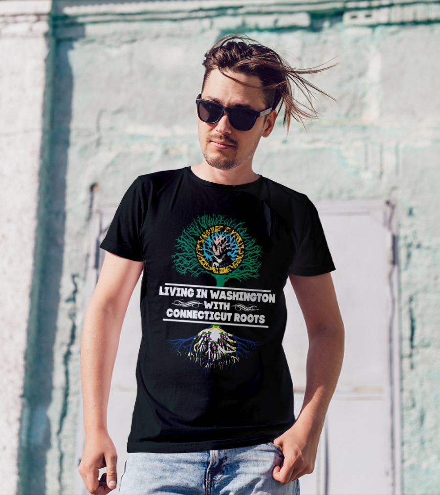Living In Washington With Connecticut Roots Tree Of Life Black Heritage And Culture T-Shirt