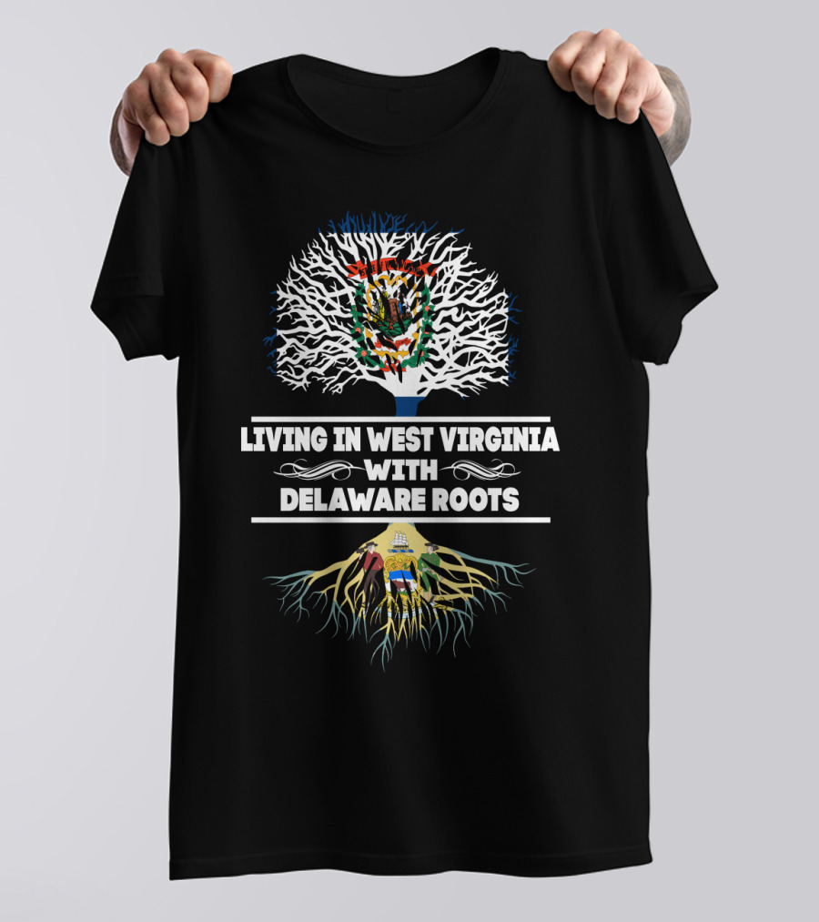 West Virginia Living With Delaware Heritage Tree And State Seals T-Shirt