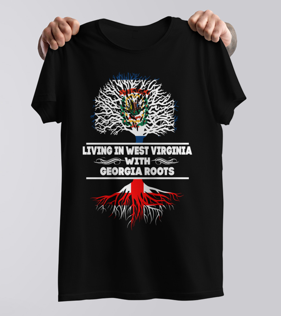 West Virginia Pride With Georgia Heritage Tree Emblem T-Shirt