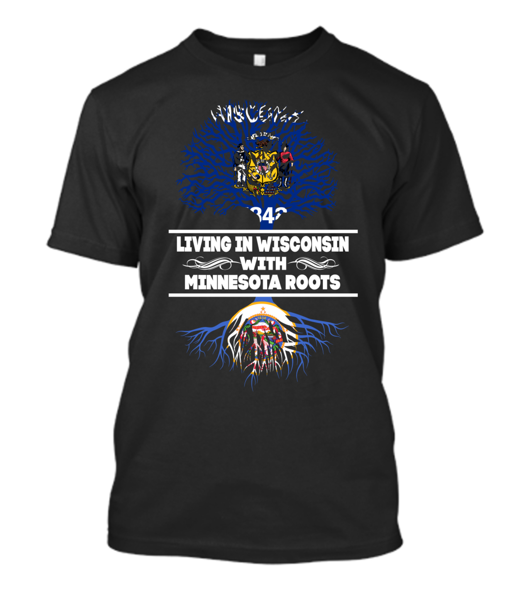 Wisconsin Pride With Minnesota Heritage: State Symbols And Roots T-Shirt