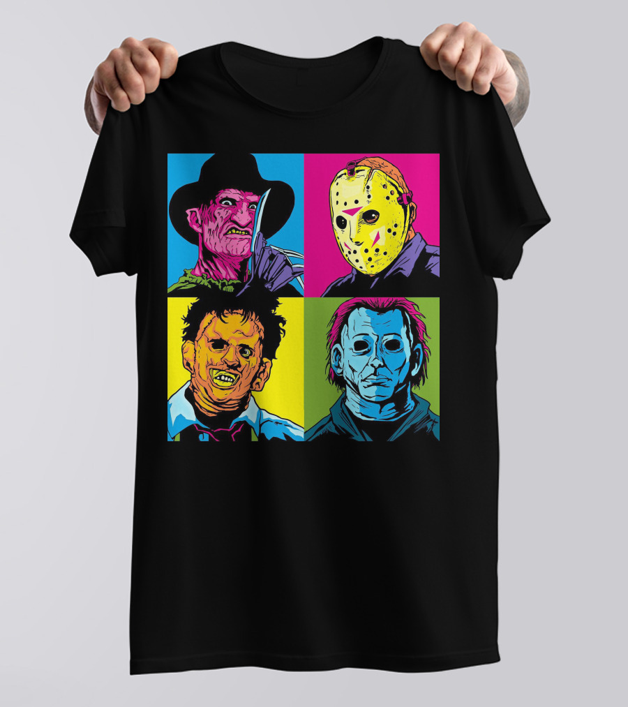 Freddy Krueger Jason Voorhees Leatherface Michael Myers Horror Movie Pop T-Shirt