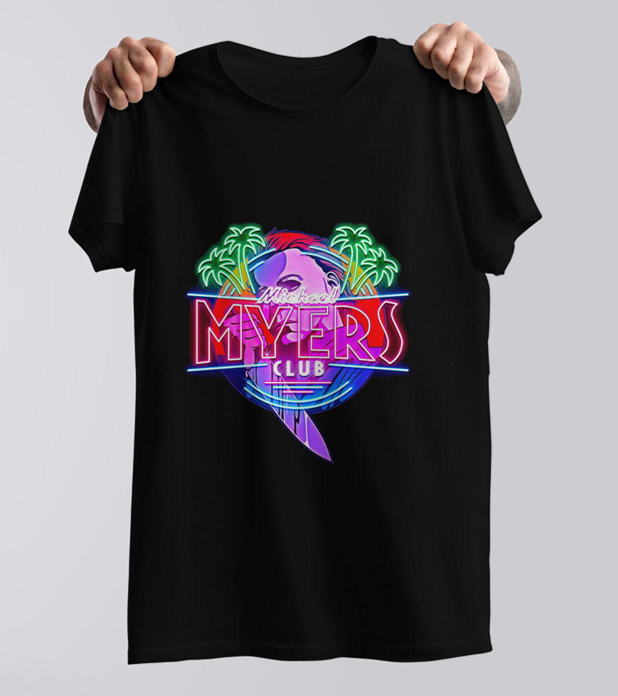 Michael Myers Club Neon Palm Retro Knife T-Shirt