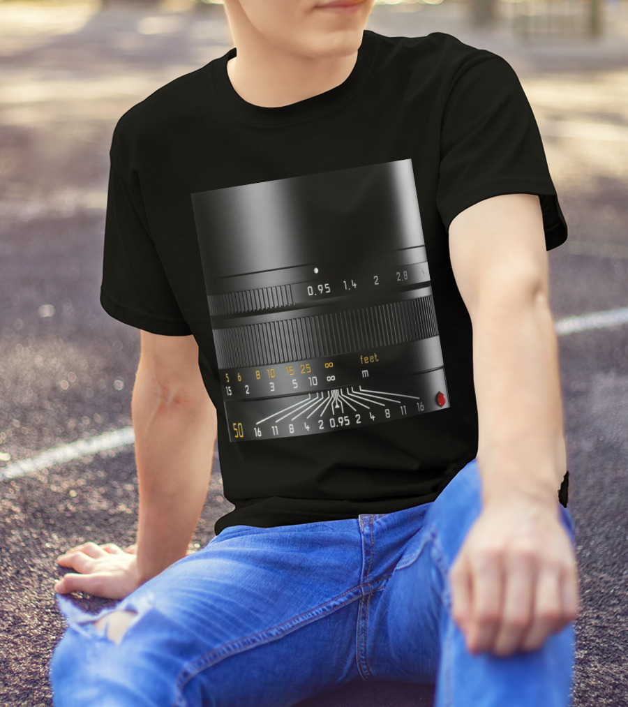 Photographer Camera Lens Detail 50mm 0.95 Aperture Measurement T-Shirt