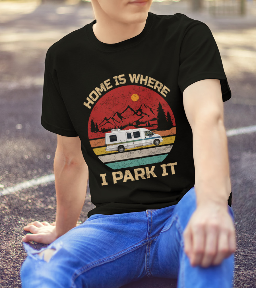 Home Is Where I Park It 95 Rialta Mountains Sun Retro T-Shirt