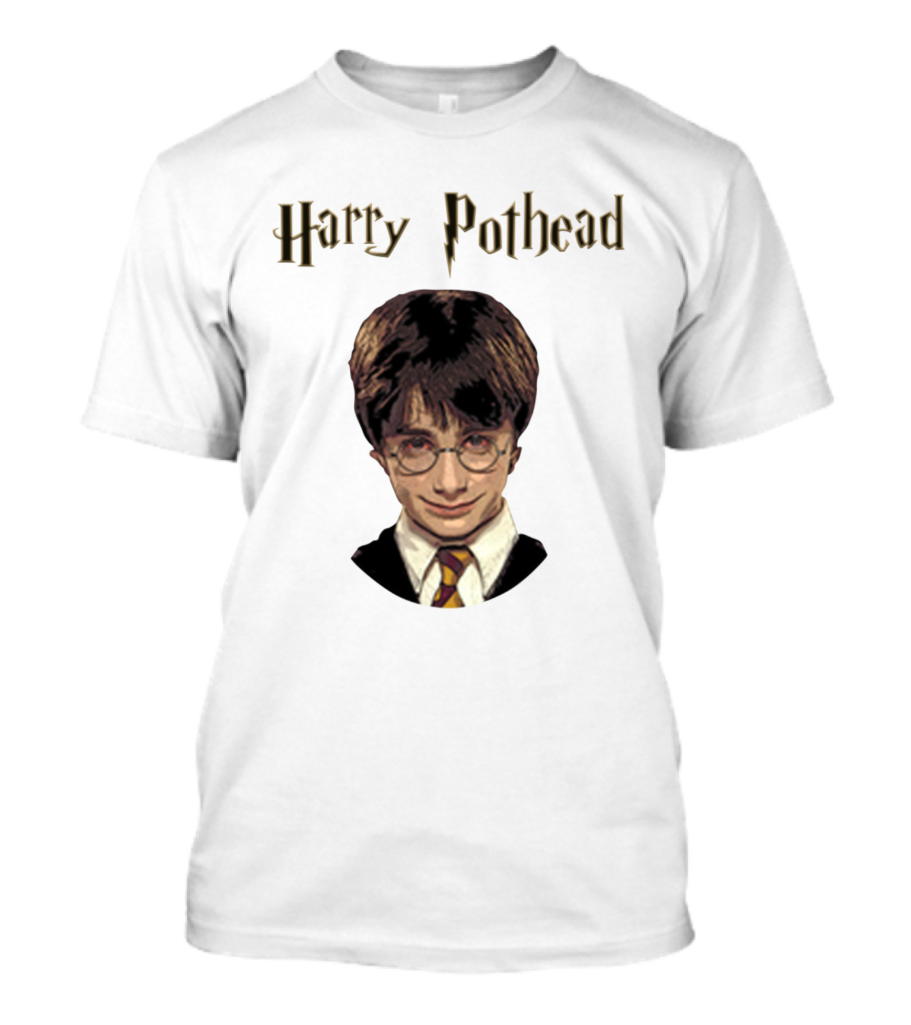 Harry Pothead Wizard Character Parody With Glasses And Lightning Font T-Shirt