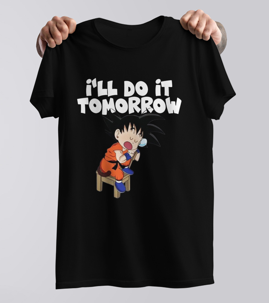 Goku I'll Do It Tomorrow Eating Ice Cream T-Shirt