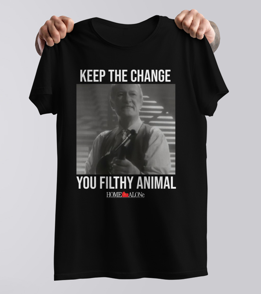 Keep The Change You Filthy Animal Home Alone Retro Movie Scene T-Shirt
