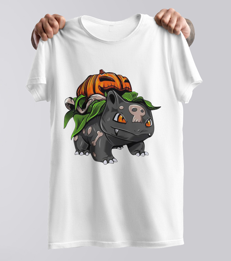 Halloween Bulbasaur Pumpkin Skeleton Spooky Pokemon T-Shirt