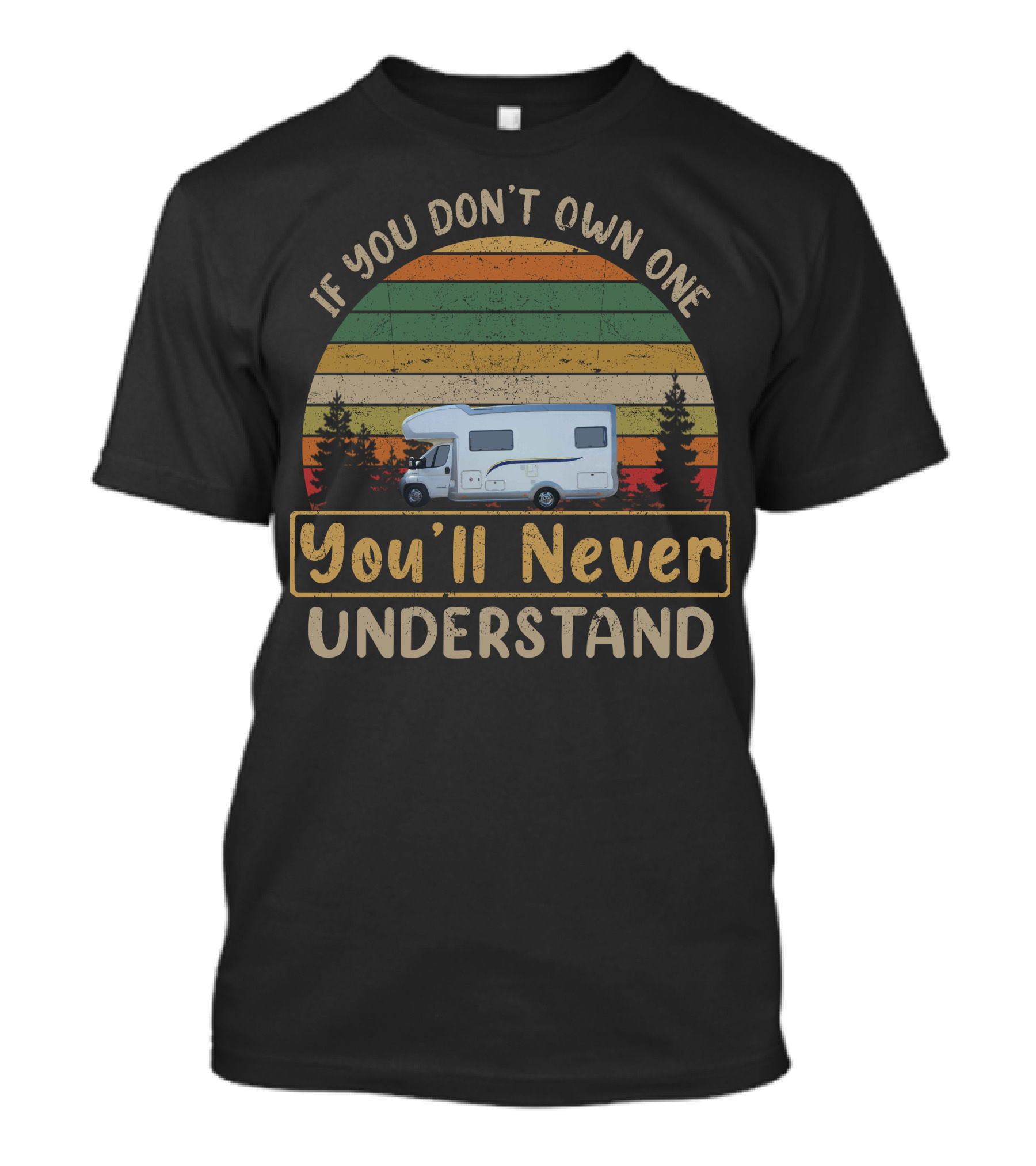 If You Don't Own One You'll Never Understand Eura Mobil Camper Retro Sunset T-Shirt