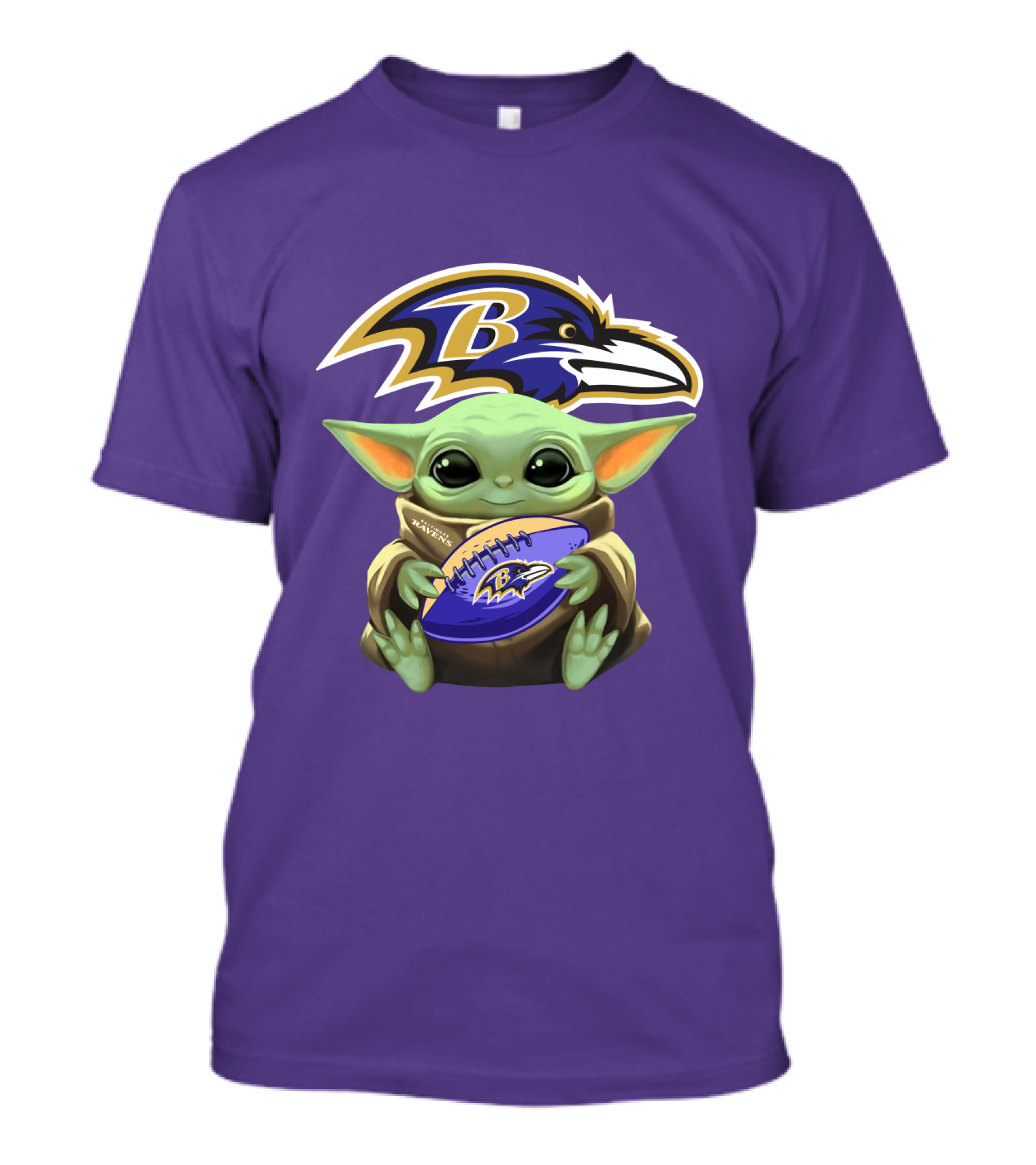 Baltimore Ravens Baby Yoda Football Fan T-Shirt