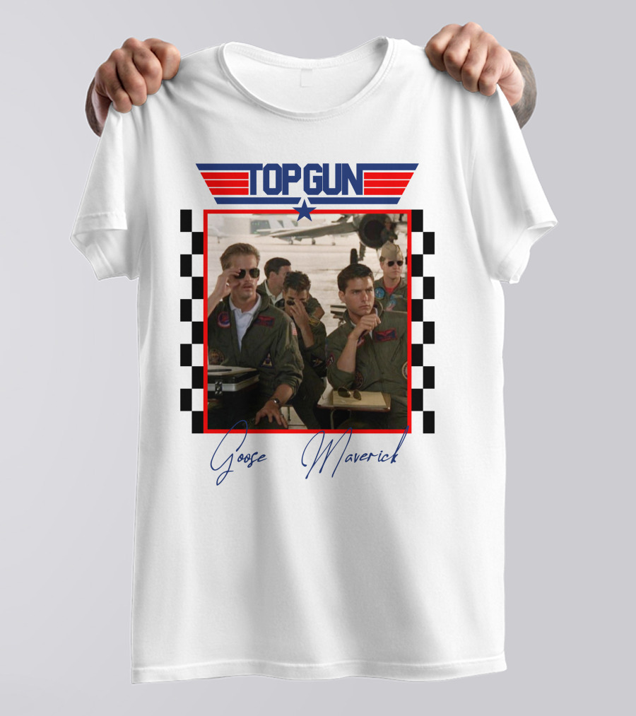 Top Gun Goose Maverick Classic Aviation Icons In Signature Flight Gear T-Shirt