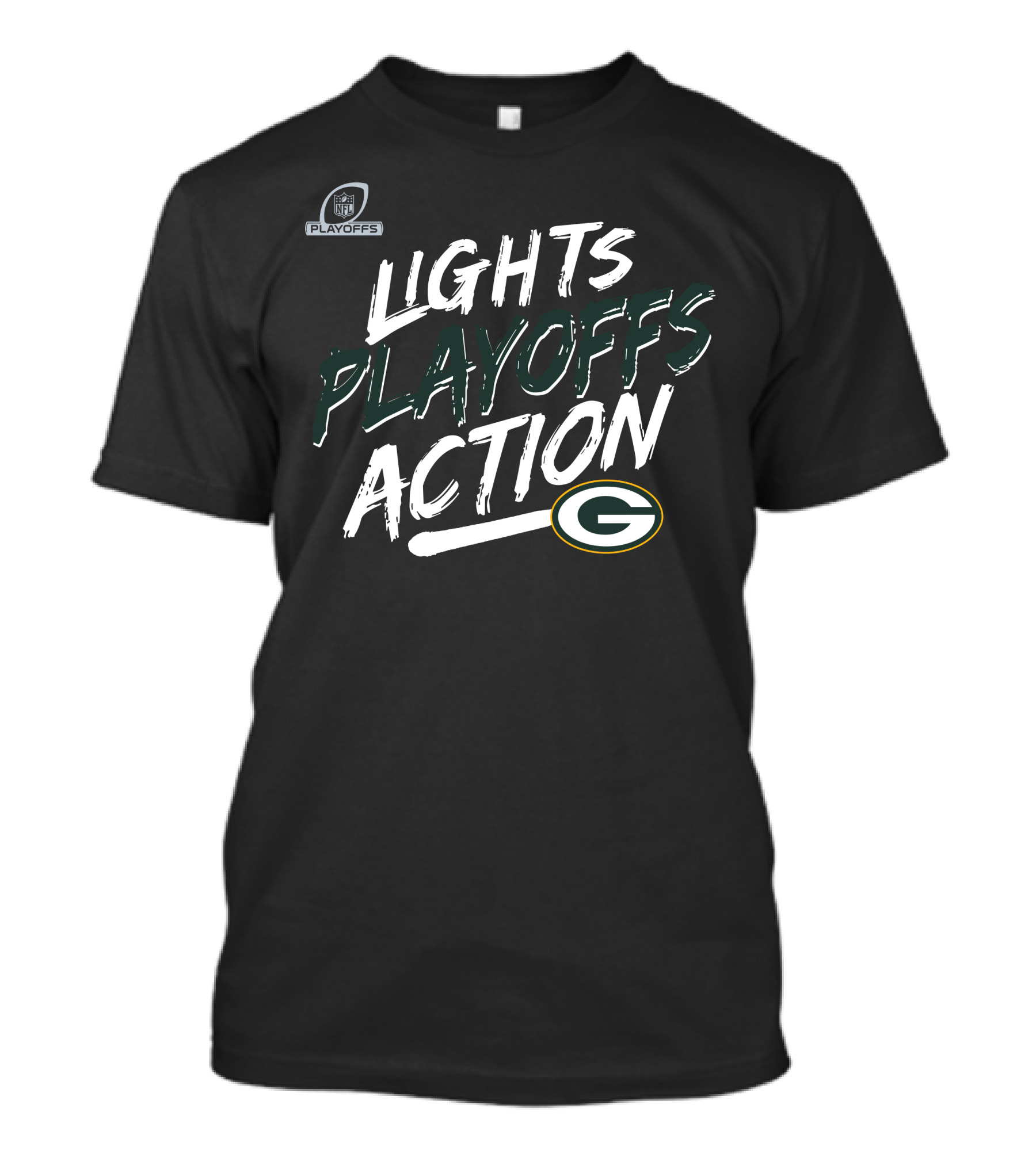 NFL Playoffs Lights Action Green Bay Packers T-Shirt