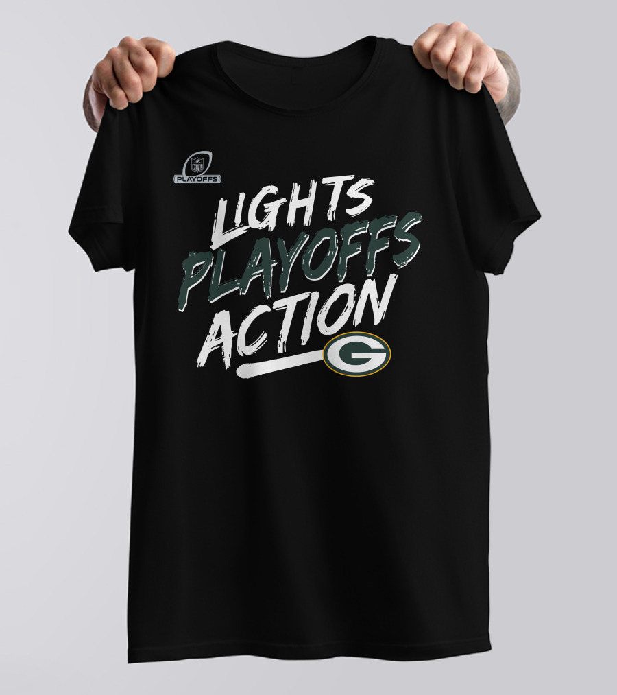 NFL Playoffs Lights Action Green Bay Packers T-Shirt